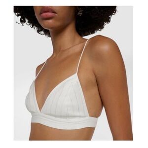 White pinstripes Lurex Bralette